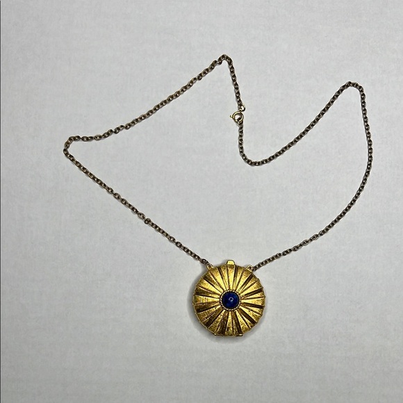 Estee Lauder Perfume Pendant Vintage 1970’s Necklace Lapis Gold - Picture 3 of 6